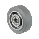 B83.100 Wheel series 100mm grey elastic rubber on aluminium centre 15mm bore hub length 40mm ball bearings 150kg