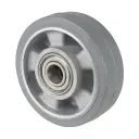 B83.126 Wheel series 125mm grey elastic rubber on aluminium centre 20mm bore hub length 45mm ball bearings 200kg