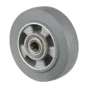 B83.160 Wheel series 160mm grey elastic rubber on aluminium centre 20mm bore hub length 60mm ball bearings 350kg