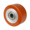 B90.081 Wheel series 80mm brown Prothane® polyurethane on aluminium centre 15mm bore hub length 40mm ball bearing 250kg