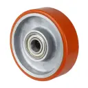B90.127 Wheel series 125mm brown Prothane® polyurethane on aluminium centre 20mm bore hub length 41mm ball bearing 300kg