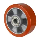 B90.152 Wheel series 150mm brown Prothane® polyurethane on aluminium centre 20mm bore hub length 60mm ball bearing 550kg