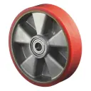 B90.200 Wheel series 200mm brown Prothane® polyurethane on aluminium centre 20mm bore hub length 60mm ball bearing 800kg
