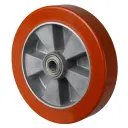 B90.251 Wheel series 250mm brown Prothane® polyurethane on aluminium centre 20mm bore hub length 60mm ball bearing 1000kg