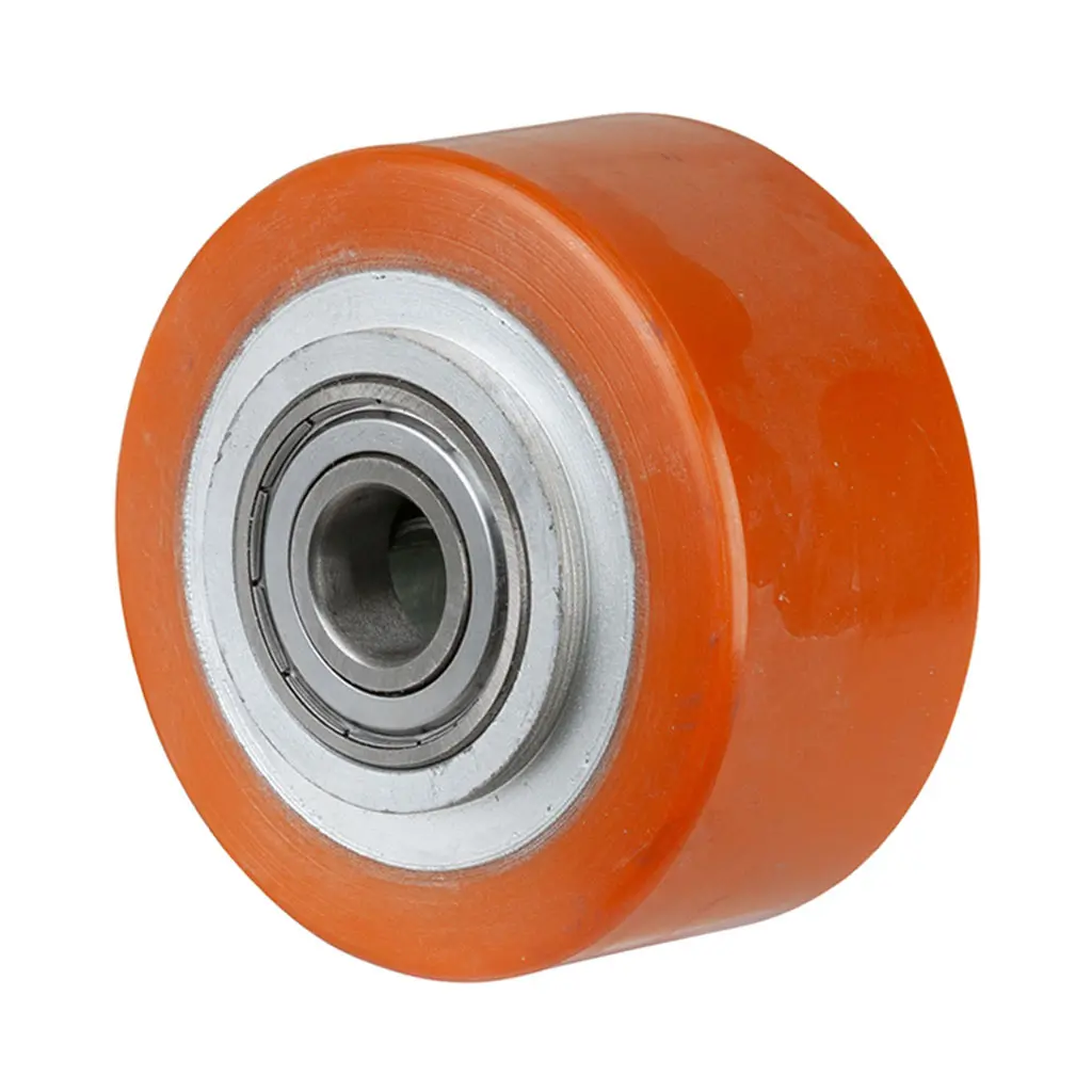 C10.106 Wheel series 100mm brown Prothane® polyurethane on cast iron centre 20mm bore hub length 60mm ball bearing 400kg