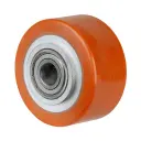 C10.106 Wheel series 100mm brown Prothane® polyurethane on cast iron centre 20mm bore hub length 60mm ball bearing 400kg