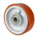 C10.152 Wheel series 150mm brown Prothane® polyurethane on cast iron centre 20mm bore hub length 50mm ball bearing 700kg