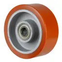 C10.202 Wheel series 200mm brown Prothane® polyurethane on cast iron centre 30mm bore hub length 80mm ball bearing 1400kg