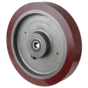 C10.405 Wheel series 400mm brown Prothane® polyurethane on cast iron centre 30mm bore hub length 82mm ball bearing 2500kg