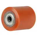 C40.85.20O Wheel series Pallet truck roller 85x100mm brown polyurethane on steel centre 20mm bore, width over ball bearings 100mm, 1000kg