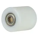 C45.85.20B Wheel series Pallet truck roller 85x100mm white nylon 20mm bore, width over ball bearings 100mm, 1000kg
