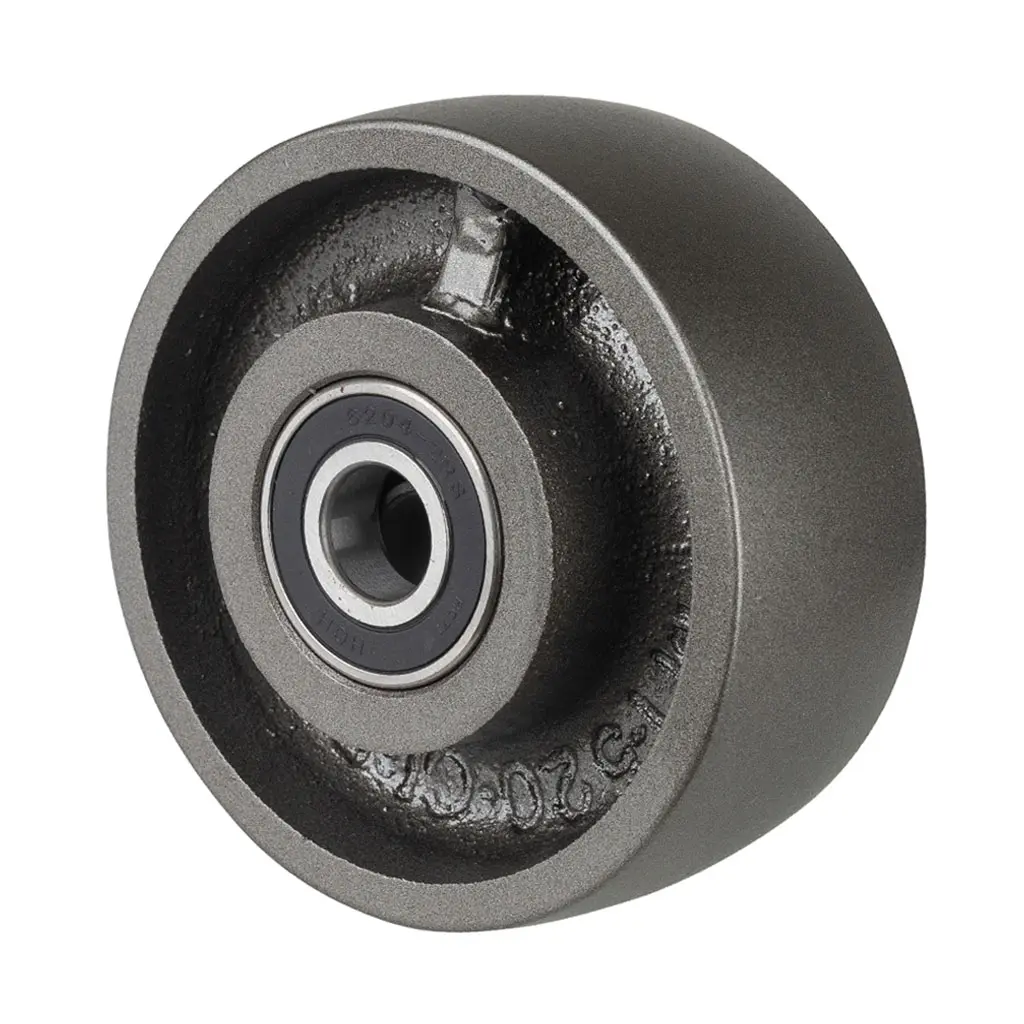 C81.125 Wheel series 125mm cast iron 20mm bore hub length 60mm ball bearings 550kg