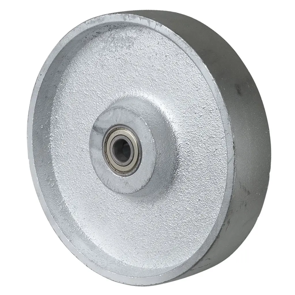 C81.250 Wheel series 250mm cast iron 20mm bore hub length 60mm ball bearings 1400kg