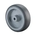 A80.078 Wheel series 75mm grey thermoplastic rubber on polypropylene centre 6mm bore hub length 28mm plain bearing 60kg