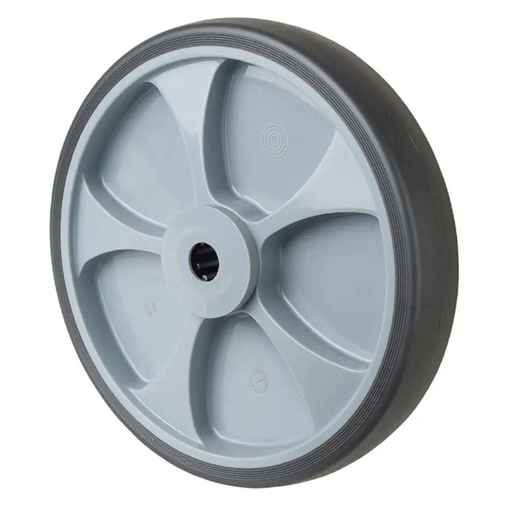 B44.250 Wheel series 250mm grey thermoplastic rubber on polypropylene centre 20mm bore hub length 60mm roller bearing 300kg