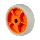 B44.101.F002 Wheel series 100mm light grey thermoplastic rubber on polypropylene centre 12mm bore hub length 40mm roller bearing 110kg
