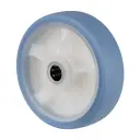 B44.161.F005 Wheel series 160mm light blue thermoplastic rubber on polypropylene centre 20mm bore hub length 60mm roller bearing 200kg