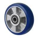 B92.160 Wheel series 160mm blue Besothane polyurethane on aluminium centre 20mm bore hub length 60mm ball bearing 600kg