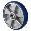 B92.250 Wheel series 250mm blue Besothane polyurethane on aluminium centre 25mm bore hub length 60mm ball bearing 1000kg
