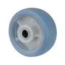 B44.081.F005 Wheel series 80mm light blue thermoplastic rubber on polypropylene centre 12mm bore hub length 40mm roller bearing 100kg