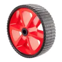 B52.260 Wheel series 260mm black thermoplastic rubber on red polypropylene centre 20mm bore hub length 75mm roller bearing 150kg