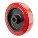 B21.160 Wheel series 160mm red heat resistant silicone rubber on fibre glass reinforced polyamide centre (-25°C - +250°C) 20mm bore hub length 60mm plain bearing 180kg