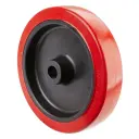 B21.201 Wheel series 200mm red heat resistant silicone rubber on fibre glass reinforced polyamide centre (-25°C - +250°C) 20mm bore hub length 60mm plain bearing 220kg