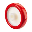 B26.126 Wheel series 125mm red polyurethane on nylon centre 15mm bore hub length 50mm plain bearing 180kg