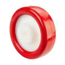 B27.127 Wheel series 125mm red polyurethane on nylon centre 15mm bore hub length 50mm plain bearing 300kg