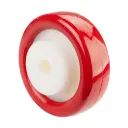 B27.128 Wheel series 125mm red polyurethane on nylon centre 20mm bore hub length 60mm plain bearing 400kg