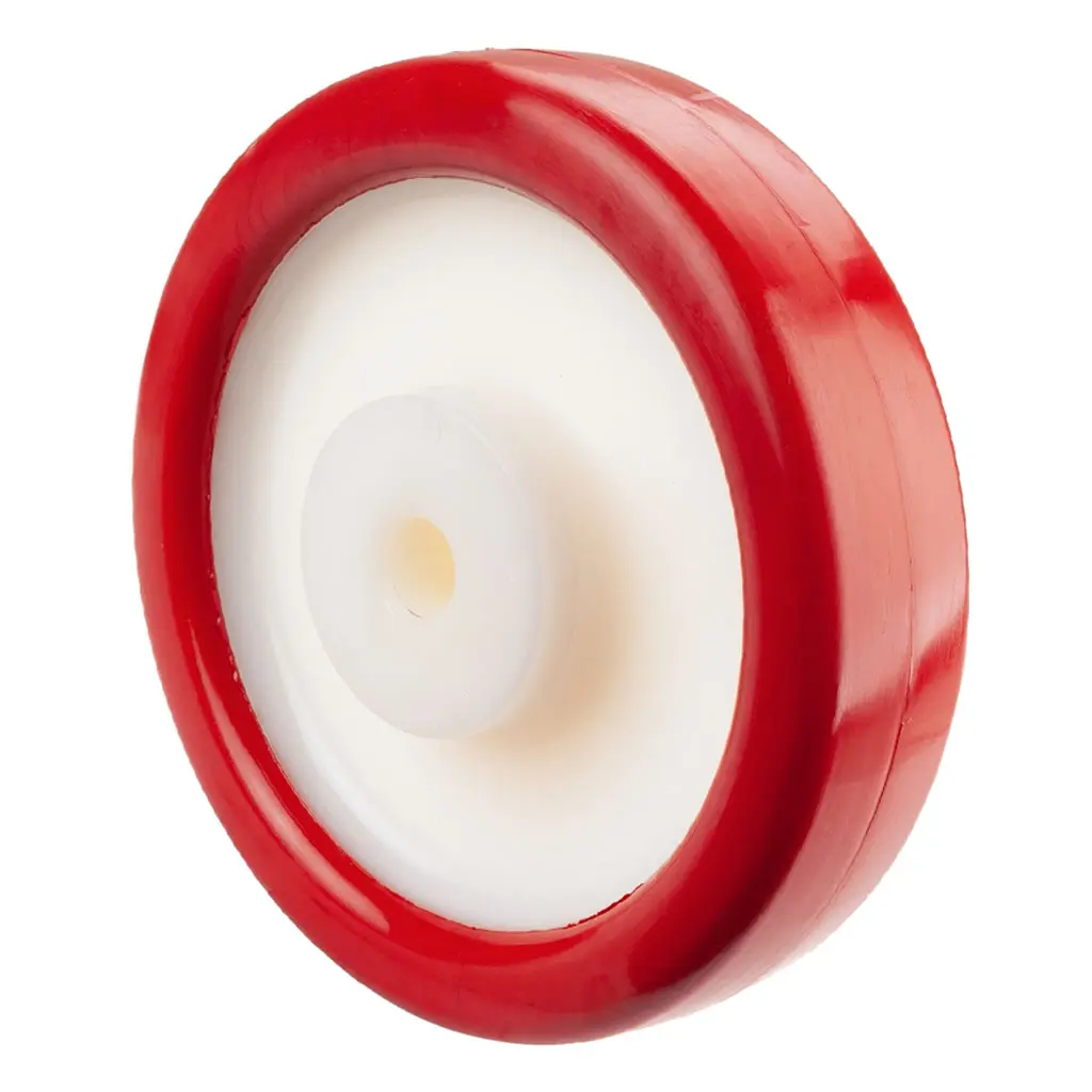 B27.201 Wheel series 200mm red polyurethane on nylon centre 20mm bore hub length 60mm plain bearing 750kg