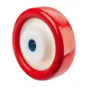 B28.151 Wheel series 150mm red polyurethane on nylon centre 20mm bore hub length 60mm stainless steel roller bearing 500kg
