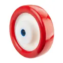 B28.160 Wheel series 160mm red polyurethane on nylon centre 20mm bore hub length 60mm stainless steel roller bearing 600kg