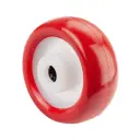 B31.081 Wheel series 80mm red polyurethane on nylon centre 12mm bore hub length 40mm roller bearing 100kg