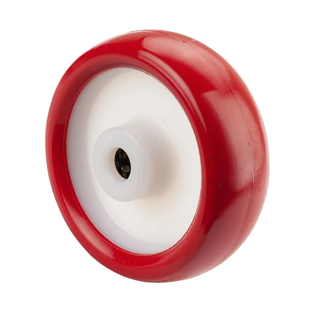 B31.101 Wheel series 100mm red polyurethane on nylon centre 12mm bore hub length 40mm roller bearing 140kg