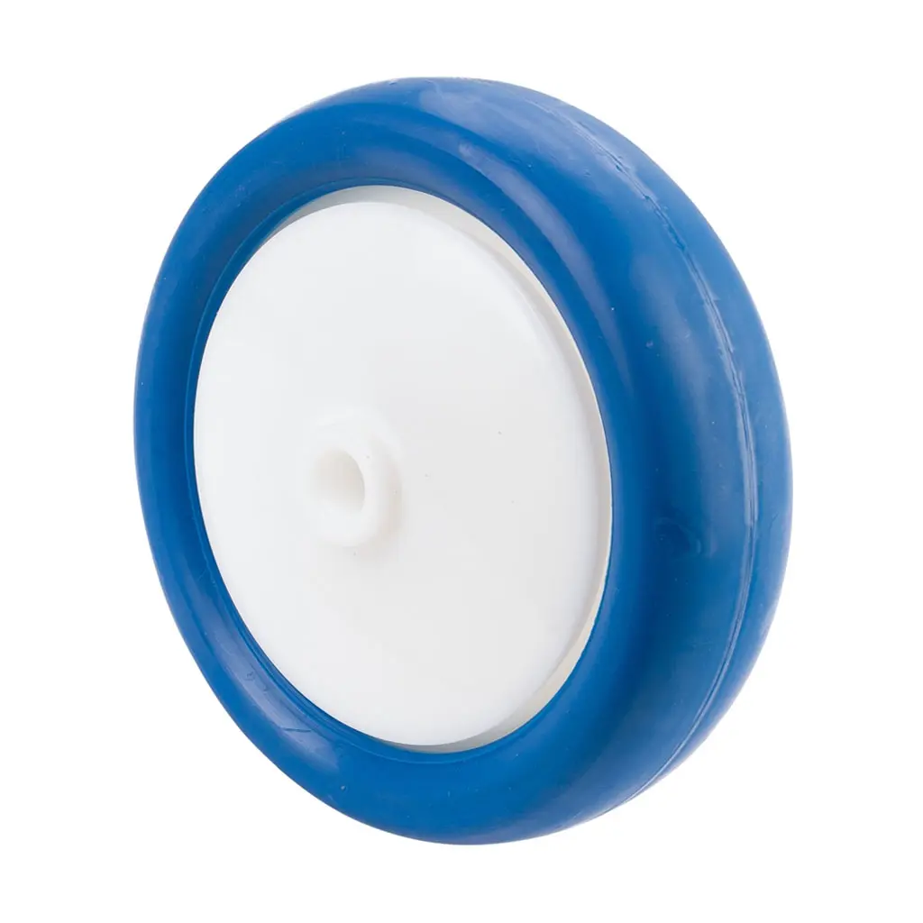 B33.125 Wheel series 125mm blue polyurethane on nylon centre 10mm bore hub length 50mm single ball bearing 200kg