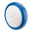 B33.160 Wheel series 160mm blue polyurethane on nylon centre 12mm bore hub length 62mm single ball bearing 250kg
