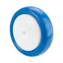 B34.100 Wheel series 100mm blue soft polyurethane on nylon centre 8mm bore hub length 40mm single ball bearing 110kg