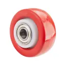 B38.080 Wheel series 80mm red polyurethane on nylon centre 15mm bore hub length 41mm ball bearing 200kg