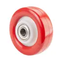 B38.100 Wheel series 100mm red polyurethane on nylon centre 15mm bore hub length 44mm ball bearing 250kg