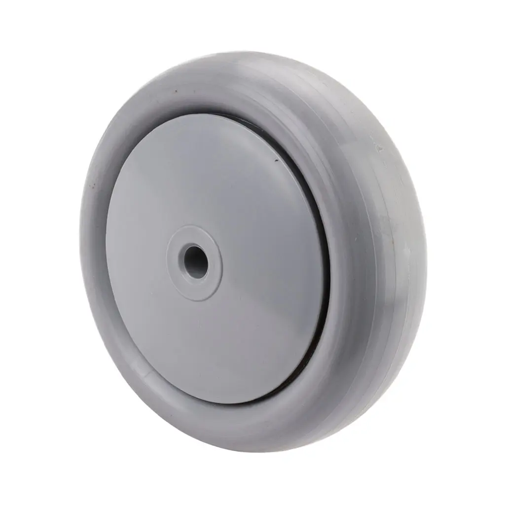 B39.100 Wheel series 100mm grey soft polyurethane on nylon centre 8mm bore hub length 40mm single ball bearing 110kg