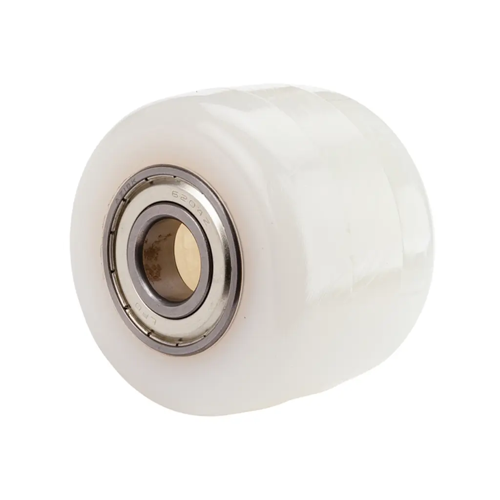 C45.82A Wheel series Pallet truck roller 82x60mm white nylon 20mm bore, width over ball bearings 60mm, 600kg