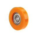 C52.038 Wheel series Guide wheel 38x10mm brown polyurethane 8mm bore single ball bearing 30kg