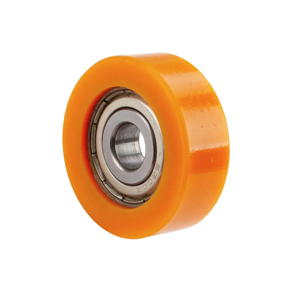 C52.040 Wheel series Guide wheel 40x14mm brown polyurethane 10mm bore single ball bearing 40kg
