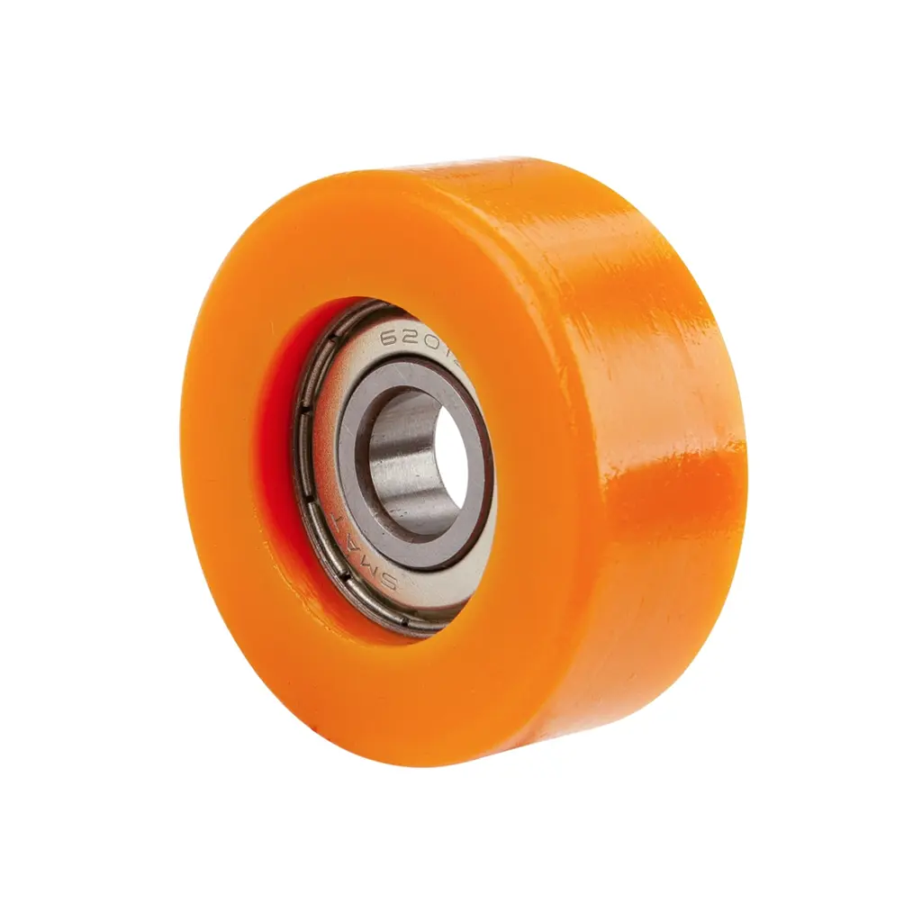 C52.051 Wheel series Guide wheel 50x20mm brown polyurethane 12mm bore single ball bearing 60kg