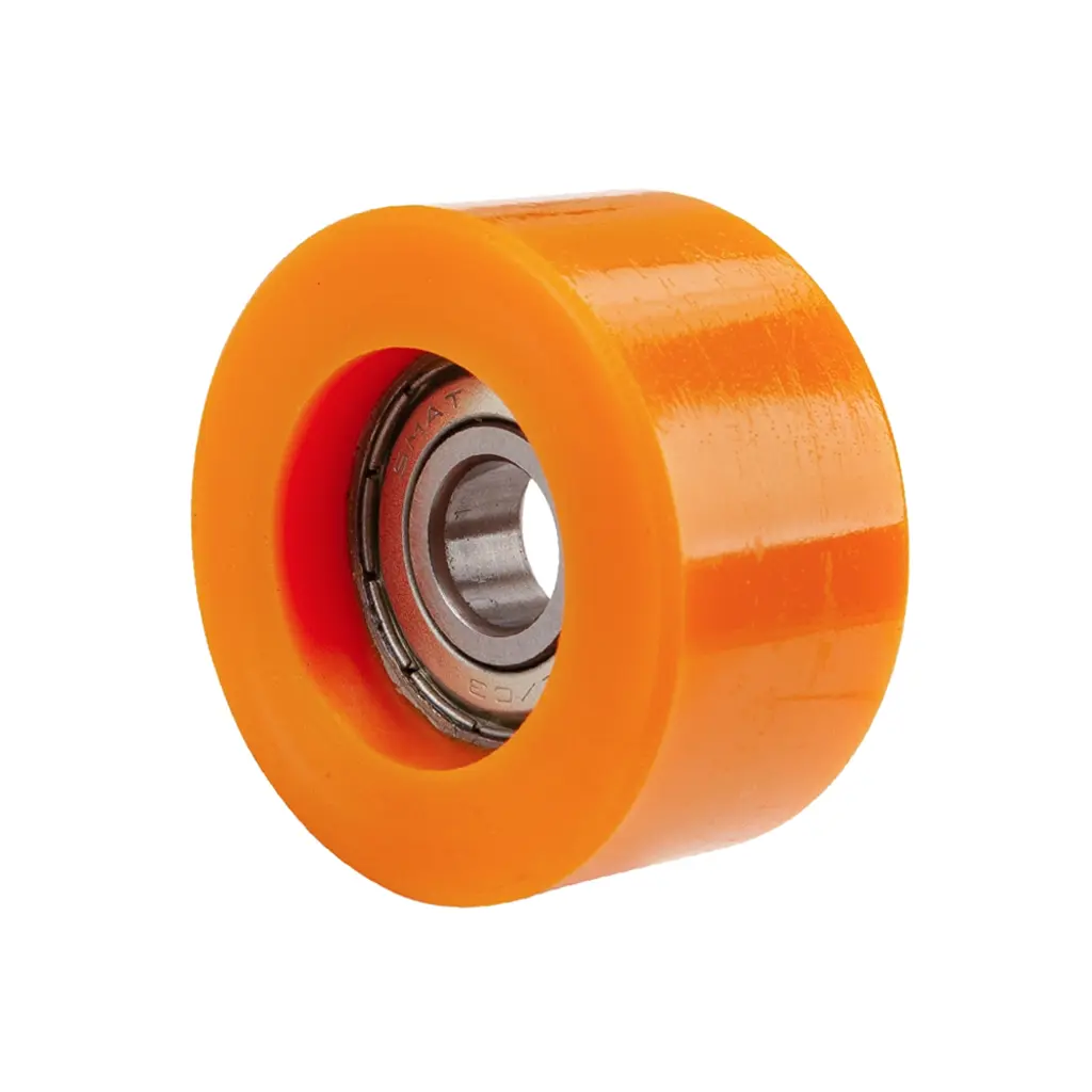 C52.052 Wheel series Guide wheel 50x26mm brown polyurethane 12mm bore single ball bearing 80kg