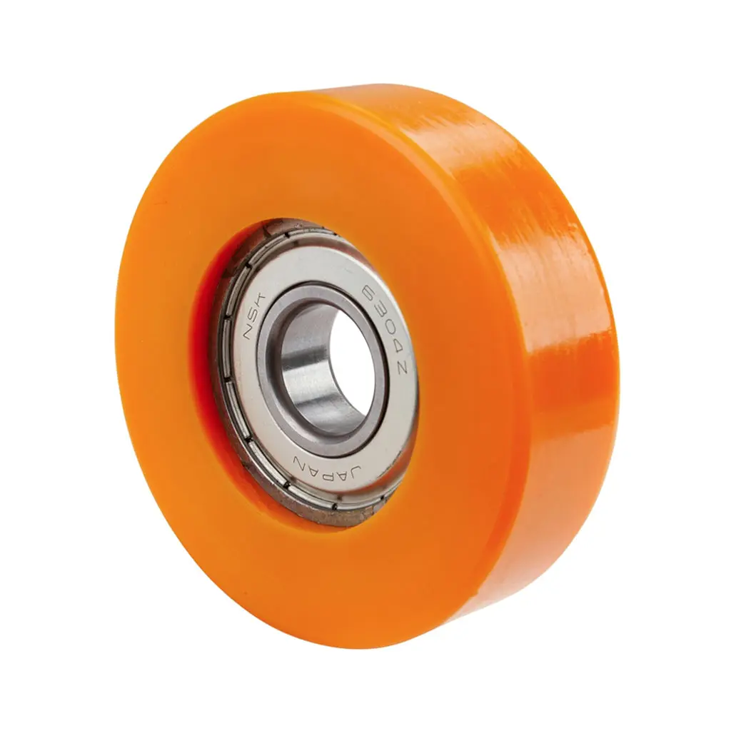 C52.085 Wheel series Guide wheel 85x25mm brown polyurethane 20mm bore single ball bearing 120kg