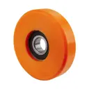 C52.100 Wheel series Guide wheel 100x25mm brown polyurethane 20mm bore single ball bearing 140kg