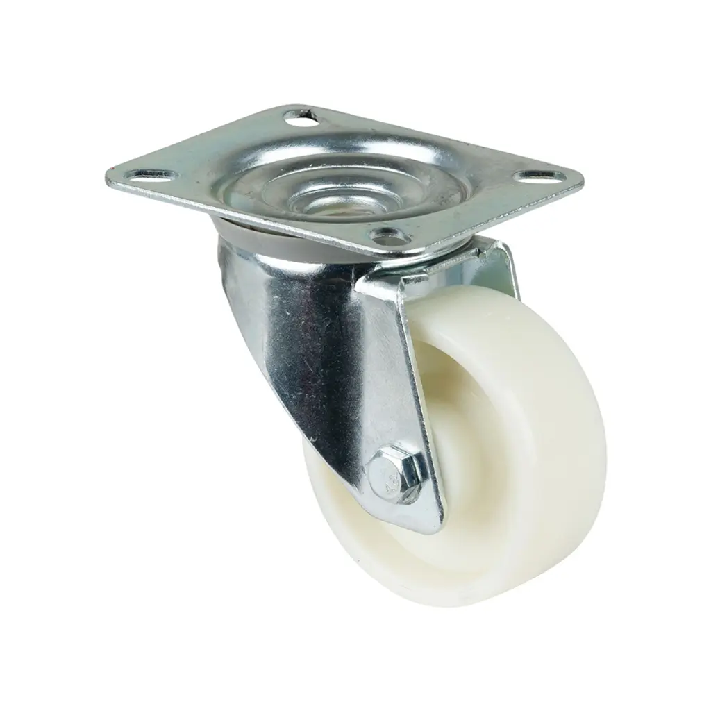 L400.B10.080 80mm swivel top plate 104x80mm castor with polypropylene roller bearing wheel 125kg