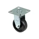 A310.A90.051 50mm fixed top plate 60x60mm castor with black polypropylene plain bearing wheel 50kg